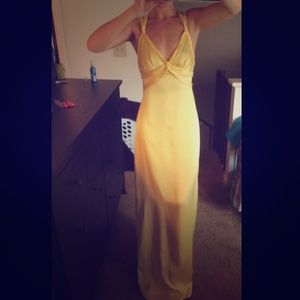 BCBG yellow gown